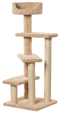 Ковролиновый угловой комплекс для кошек Пушок Винтовая лестница 57 х 57 х 143 см