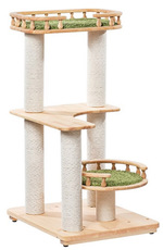 Угловой деревянный комплекс для крупных кошек Пушок Фрося 70×58х114см