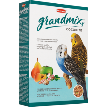 Комплексный и основной корм для волнистых попугаев Padovan Grandmix Cocorite 400 гр, 1 кг