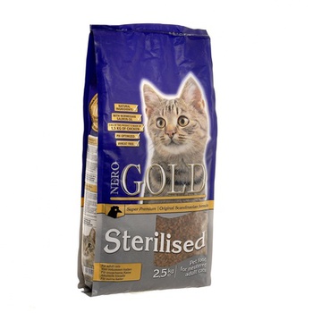 Сухой корм для взрослых кошек Nero Gold Super Premium Cat Adult для профилактики мочекаменной болезни у стерилизованных кошек 800 гр, 2,5 кг