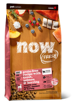 Сухой корм для взрослых собак с чувствительным пищеварением Now Natural Holistic Grain Free Fish Adult Recipe Df 24/14 беззерновой с форелью и лососем 1,59 кг, 2,72 кг, 9,98 кг, 11,35 кг