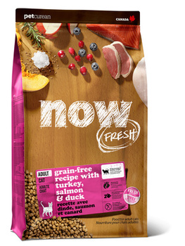 Сухой беззерновой корм для взрослых кошек Now Natural Holistic Fresh Grain Free Adult Cat Recipe 31/18 с индейкой, уткой и овощами 1,36 кг, 1,81 кг, 3,63 кг, 7,26 кг