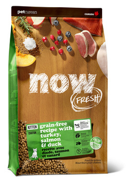 Сухой беззерновой корм для котят Now Natural Holistic Fresh Grain Free Kitten Recipe 33/20 с индейкой, уткой и овощами 1,36 кг, 3,63 кг, 7,26 кг