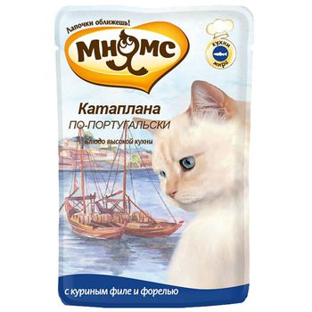 Консервированный корм для взрослых кошек Мнямс Катаплана по-португальски (с форелью) 85 г