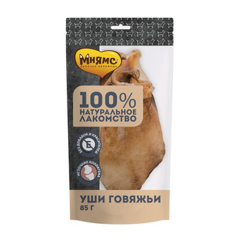 Лакомство для собак Мнямс Уши говяжьи 85г