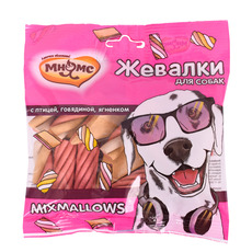 Лакомство Мнямс Mixmallows жевалки для взрослых собак и щенков с птицей, говядиной и ягненком 150гр