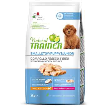 Сухой корм для щенков мелких пород от 1 до 10 месяцев Trainer Natural Dog Small & Toy Puppy & Junior - Fresh Chicken с курицей 800 гр, 2 кг