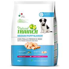 Сухой корм для щенков средних размеровTrainer Natural Dog Medium Puppy&Junior с курицей и индейкой