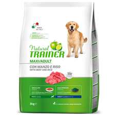 Сухой корм для взрослых собак крупных и гигантских пород Trainer Natural Dog Maxi Adult - Beef and Rice с говядиной
