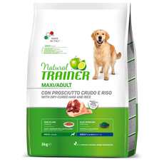 Сухой корм для взрослых собак крупных и гигантских пород Trainer Natural Dog Maxi Adult - Dry-Cured Ham and Rice с ветчиной