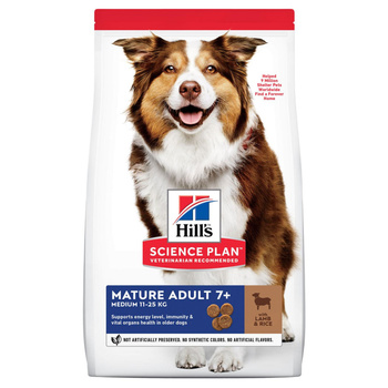 Сухой корм для собак старше 7 лет Hills Science Plan Canine Mature Adult 7+ Active Longevity Lamb and Rice с ягненком и рисом 2,5 кг, 12 кг