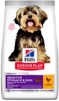 Cухой корм для собак мелких и миниатюрных пород Hill's Science Plan Sensitive Skin & Stomach c Курицей 1,5 кг, 3 кг