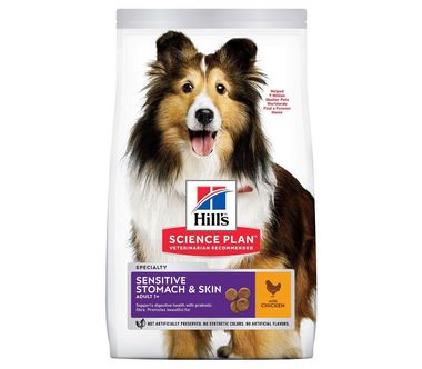 Сухой корм для взрослых собак Hills  Science Plan Canine Sensitive Stomach & Skin  с чувствительным желудком и кожей 12 кг