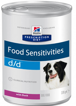 Влажный диетический корм для собак лечение пищевых аллергий, острых панкреатитов Hills d/d с уткой 370 г