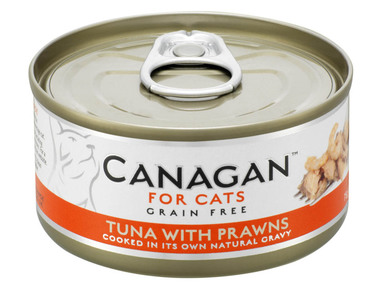 Консервированный корм для кошек Canagan тунец с креветками 75 гр.