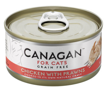 Консервированный корм для кошек Canagan цыпленок с креветками  75 гр.