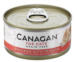 Консервированный корм для кошек Canagan цыпленок с креветками 