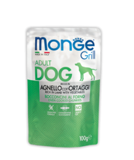 Консервы для взрослых собак Monge Dog Grill Pouch с ягненком и овощами 100 г