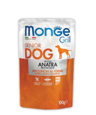 Консервы для пожилых собак Monge Dog Grill Senior Anatra Pouch с уткой 100гр
