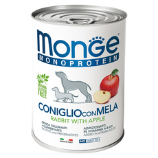 Консервы для взрослых собак Monge Dog Monoprotein Fruits паштет из кролика с яблоком 400г