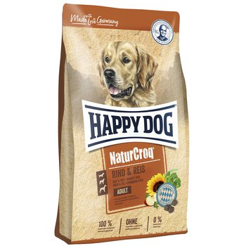 Сухой корм для взрослых собак всех пород Happy Dog Natur Croq Adult, с говядиной и рисом 4 кг, 15 кг
