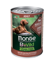 Консервы для собак Monge Dog BWild Grainfree All Breeds Adult Agnello из ягненка с тыквой и кабачками 