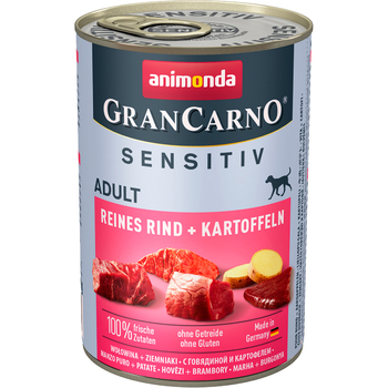 Консервы для собак Animonda Gran Carno Sensetiv Adult с говядиной и картофелем 400 гр