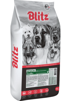 Сухой корм для собак всех пород старше 7 лет Blitz Sensitive Senior Dog All Breeds с индейкой 15 кг