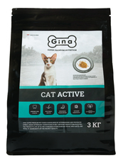 Сухой корм для взрослых кошек Gina Cat Active (цыпленок, утка и рис) для активных и выставочных кошек