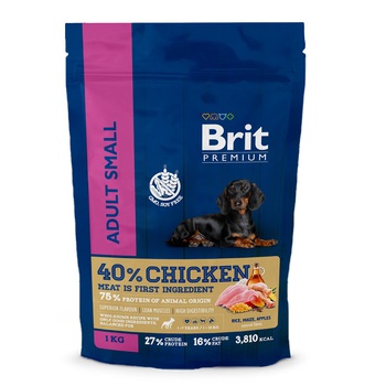 Сухой корм для взрослых собак мелких пород Brit Premium Dog Adult Small с курицей 1 кг, 3 кг