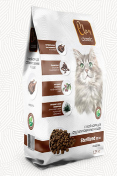 Корм для кошек Clan Sterilized 30/14 индейка 400 гр, 1,25 кг, 10 кг