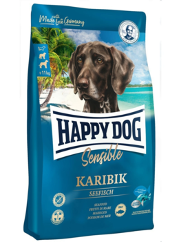 Сухой корм для взрослых собак с чувствительным пищеварением Happy Dog Supreme Sensible Karibik, на основе разных сортов рыбы 4 кг, 12,5 кг