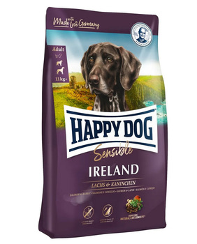 Сухой корм для взрослых собак средних и крупных пород с чувствительным пищеварениемHappy Dog Supreme Irland Ирландия, с лососем и кроликом 2,8 кг, 12,5 кг