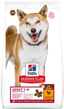 Сухой беззерновой корм для взрослых собак средних пород Hills Science Plan Adult Medium No Grain Курица/Картофель 2,5 кг, 12 кг