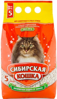Наполнитель д/длинношерстных кошек Сибирская кошка Экстра впитывающий 5л 