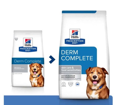 Сухой диетический корм для собак Hills Prescription Diet Derm Complete 1,5 кг, 12 кг