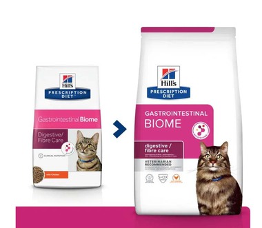 Сухой диетический корм для кошек Hill's Prescription Diet Gastrointestinal Biome при расстройствах пищеварения и для заботы о микробиоме кишечника, c курицей 1,5 кг, 3 кг