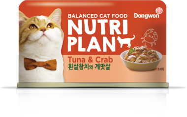 Влажный корм для кошек NUTRI PLAN в собственном соку тунец с крабом (банка) 160г 