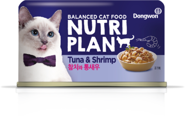 Влажный корм для кошек NUTRI PLAN в собственном соку тунец с креветками (банка) 160г 