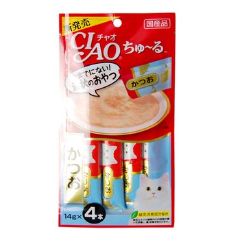 Лакомство для кошек INABA ЧАО Соус Японский тунец и Рыба бонито 14гр*4