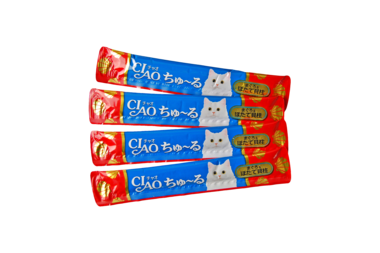 Лакомство для кошек INABA ЧАО Соус Гребешок,тунец,паштет Чуру 14гр*4