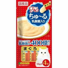 Лакомство для кошек INABA ЧАО Соус для пищеварения с лакто и бифидо-бактериями на основе желтоперого тунца 14гр*4