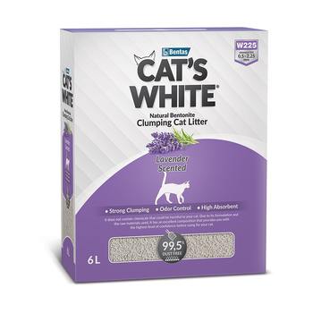 Комкующийся наполнитель натуральный без ароматизатора для кошачьего туалета Cat's White BOX Lavender 6 л, 10 л