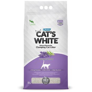 Комкующийся наполнитель натуральный без ароматизатора для кошачьего туалета Cat's White Lavender 6 л, 10 л
