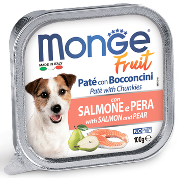 Консервы для взрослых собак Monge Dog Fruit с лососем и грушей 100 г 