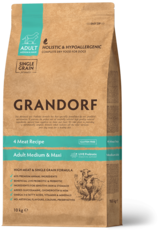 Сухой корм Грандорф для собак всех пород Grandorf 4 Meat Adult с пробиотиками