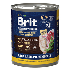 Консервы для взрослых собак всех пород Brit Premium By Nature  с бараниной с рубцом 850гр