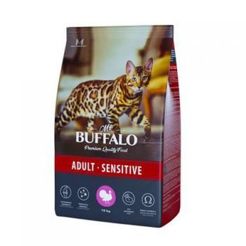 Сухой корм для кошек Mr.Buffalo Adult Sensitive c индейкой 400 гр, 1,8 кг, 10 кг