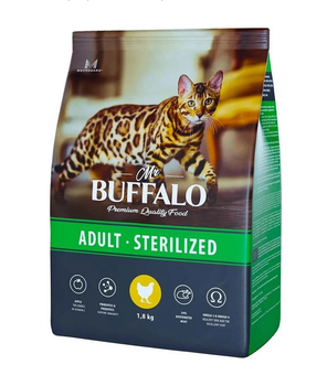 Сухой корм для стерилизованных кошек Mr.Buffalo Sterilized c курицей 400 гр, 1,8 кг, 10 кг