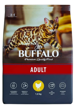 Сухой корм для взрослых кошек Mr.Buffalo Adult c курицей 400 гр, 1,8 кг, 10 кг